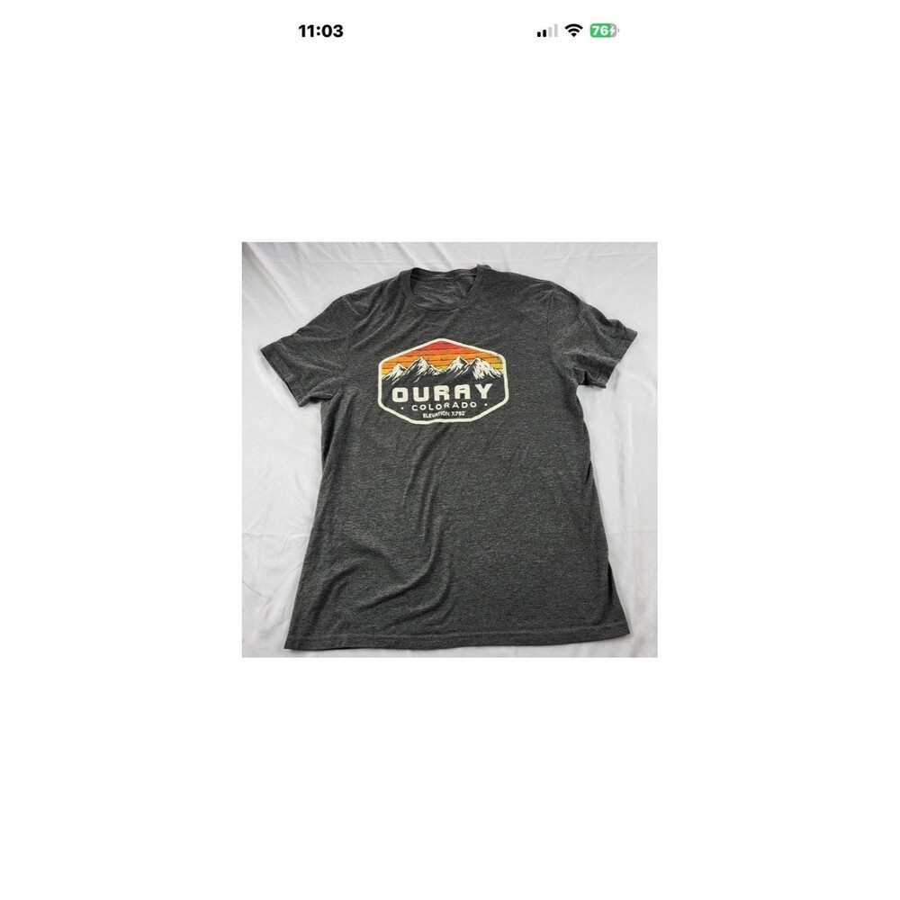 Ouray Colorado T-Shirt Classic Logo Gray Mens Sz Medium